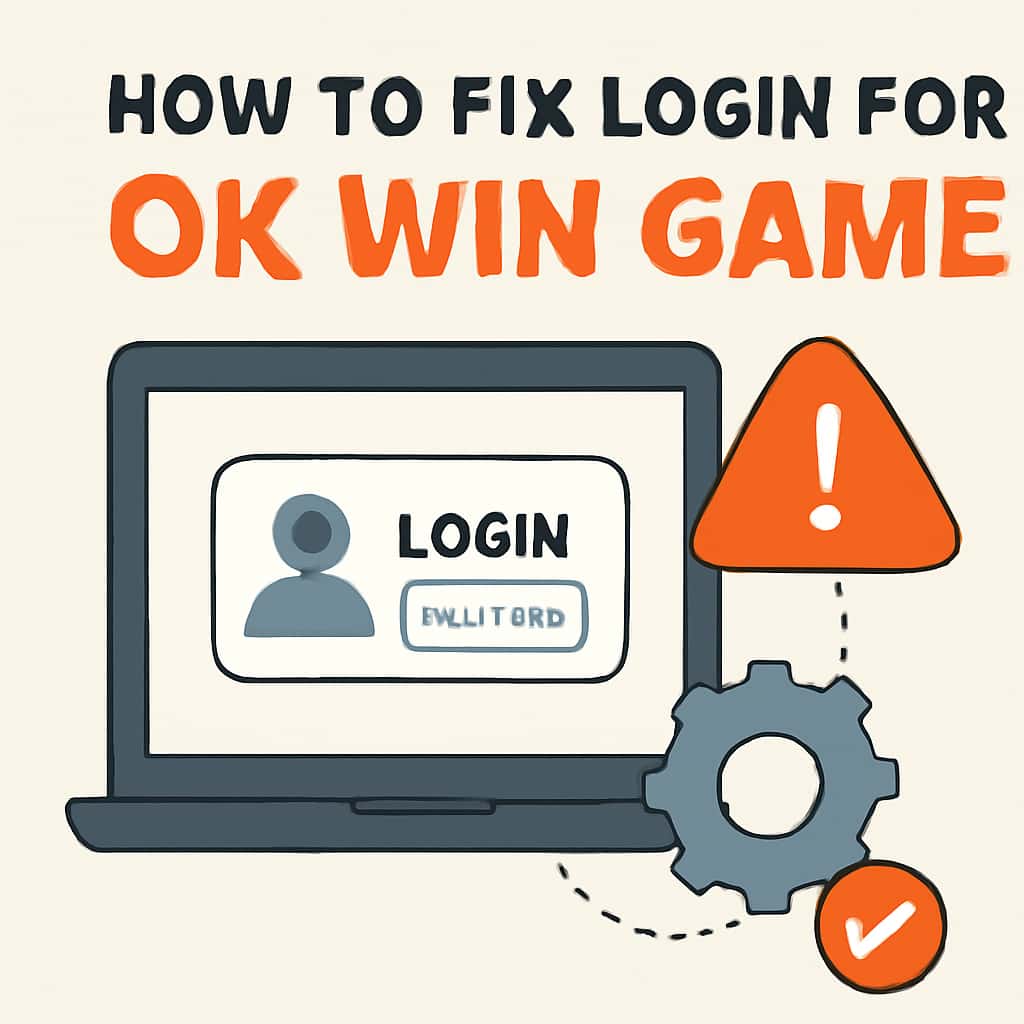An educational diagram illustrating solutions for Ok Win Game login issues.