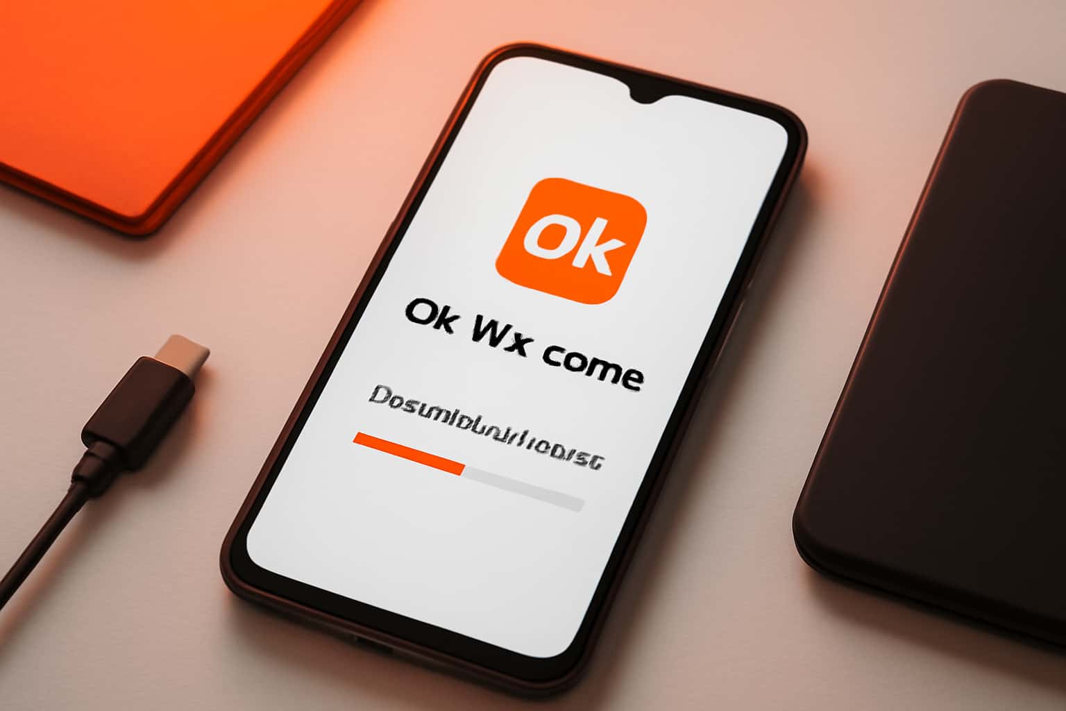 An informative graphic illustrating the process of installing Ok Win Game on Android devices.