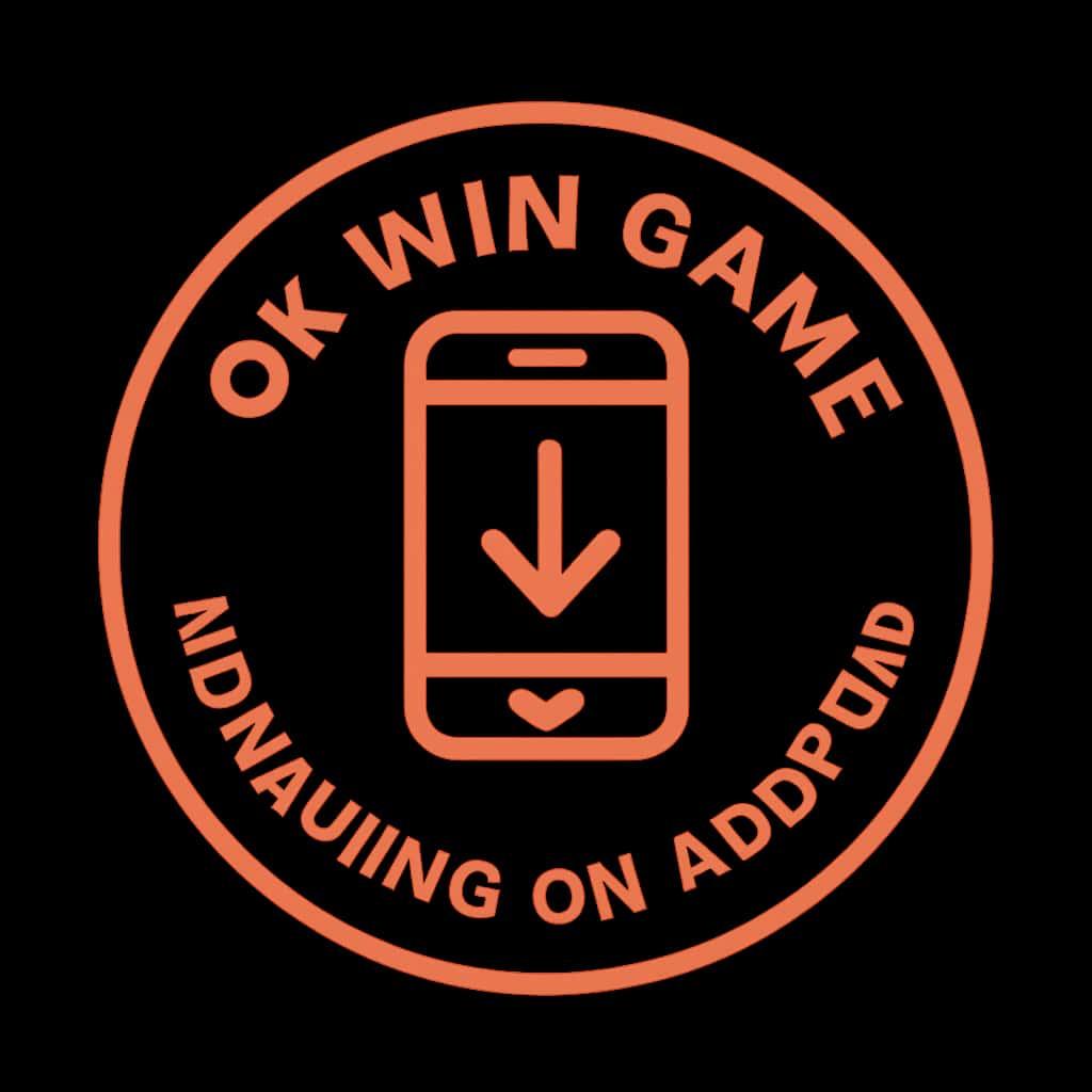A badge design for the installation guide of Ok Win Game on Android.