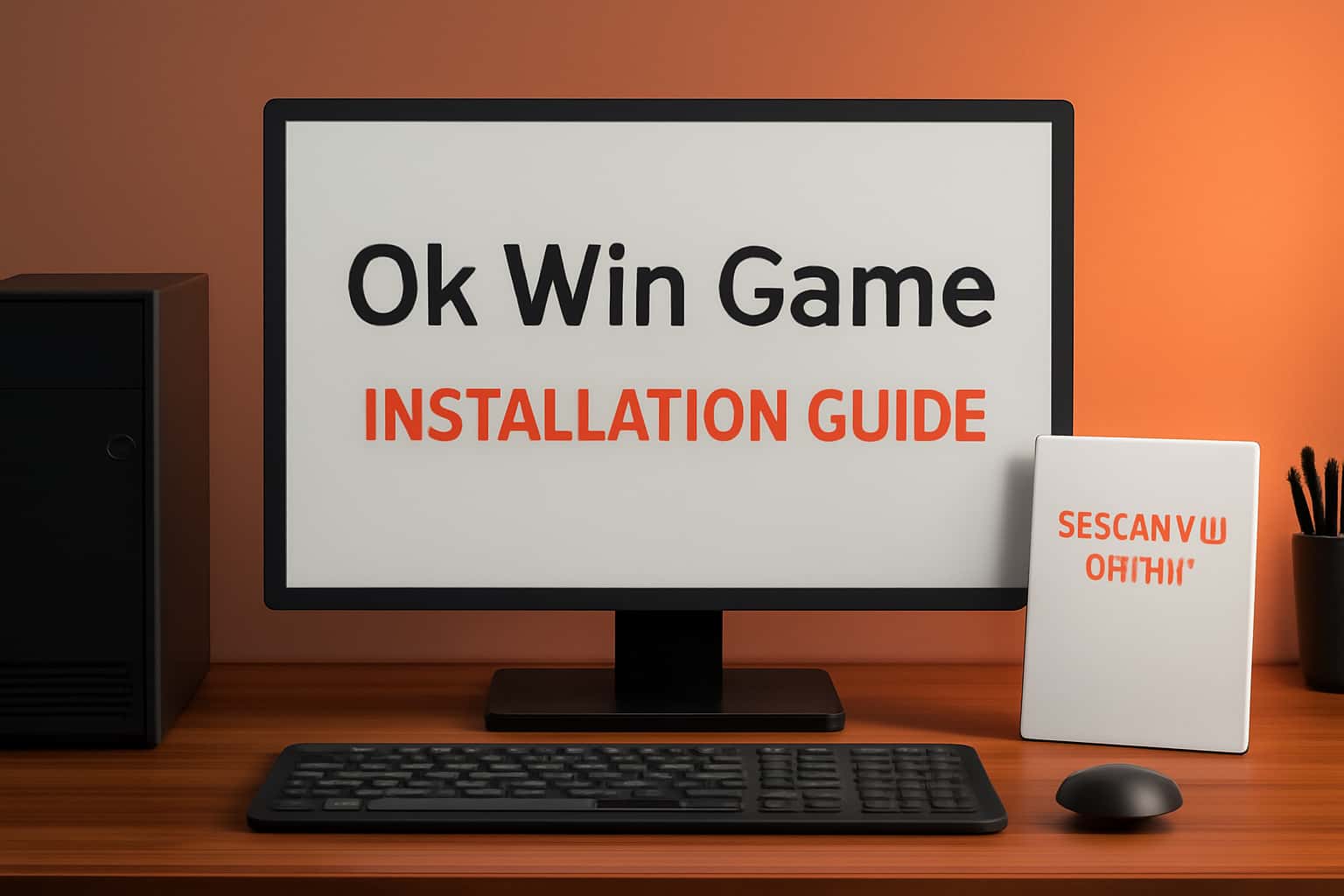 Informational scene depicting installation process of Ok Win Game.