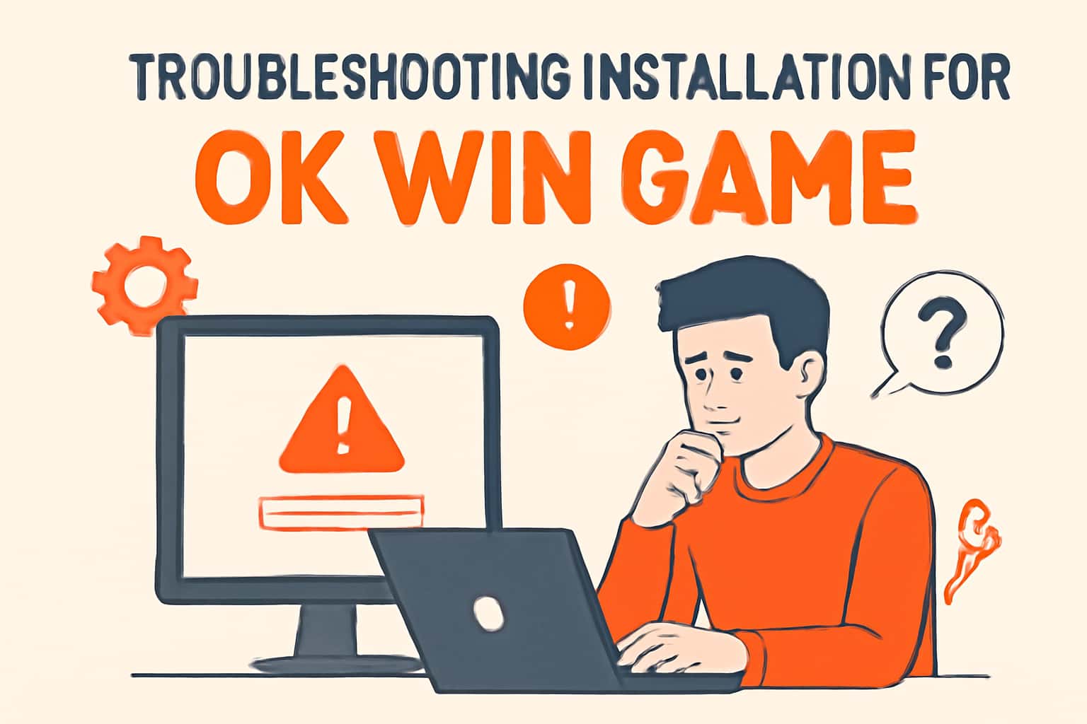 A futuristic scene illustrating troubleshooting installation issues for Ok Win Game.